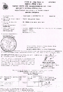 Establishment Certificate